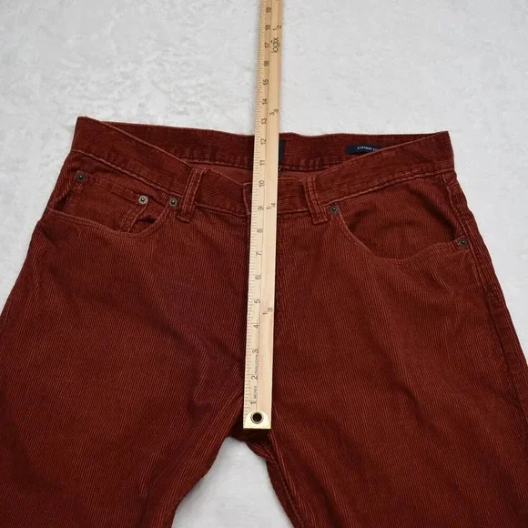 GAP Factory Mens Corduroy Pants Sz 32/30 Straight Fit 100% Cotton 5 Pocket Rust - Picture 13 of 16